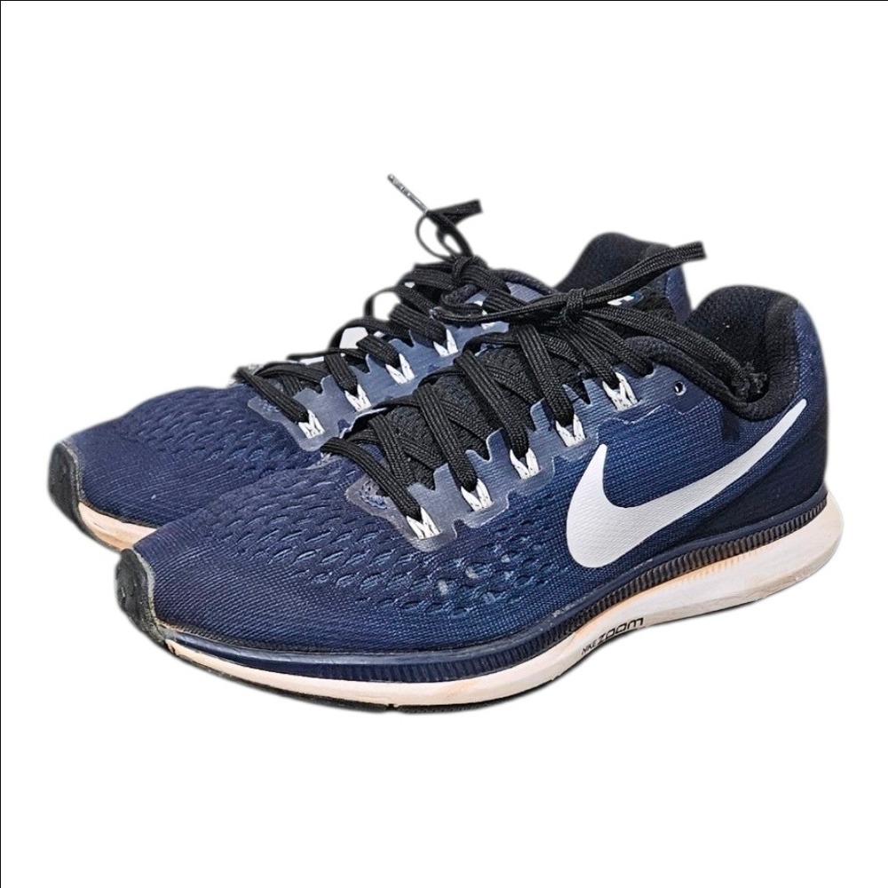 Nike Team Air Zoom Pegasus 34 Womens Navy Blue Running Shoes Sneakers 880560-405